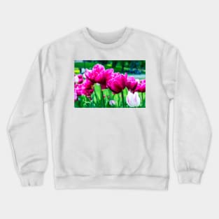 Pink tulips closeup Crewneck Sweatshirt